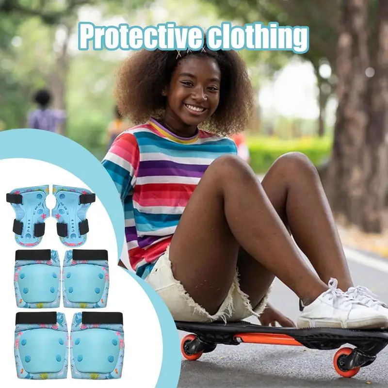 Joelheiras para patinação skate equipamento de proteção patins scooter cotovelo protetor de pulso ciclismo equipamentos de proteção ajustável