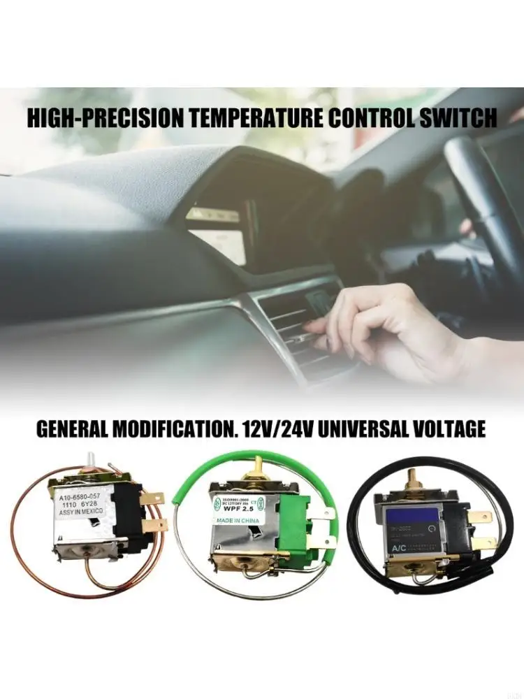 6XDF 12V 24V High Precise Mechanical Air Conditioning Knob Thermostat 10Amp Load Capacity for Harsh Working Conditions
