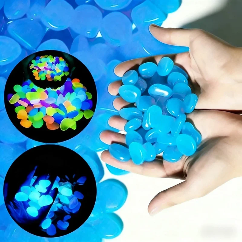 Luminous Stone500-2000pcsLuminous Pebbles Aquarium Ornaments Garden Landscaping Wedding Decoration Arrangement Supplies
