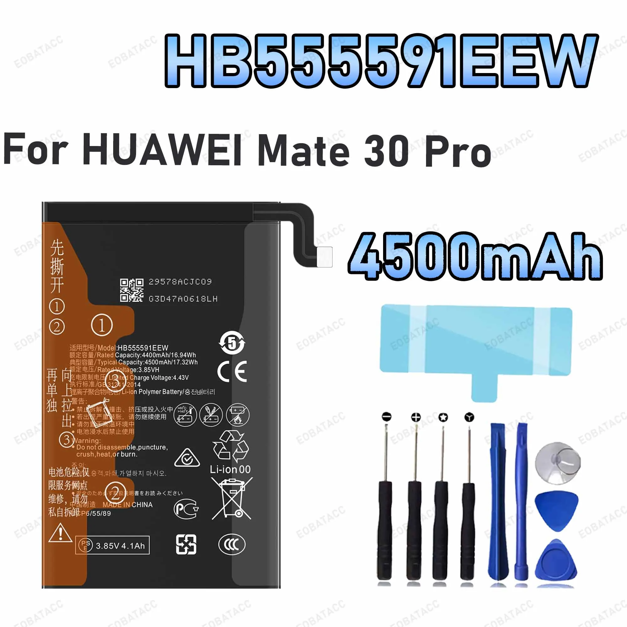 HB555591EEW 4500mAh Large capacity Battery For HUAWEI Mate 30 Pro Batteries New High Quanlity+Free Tools