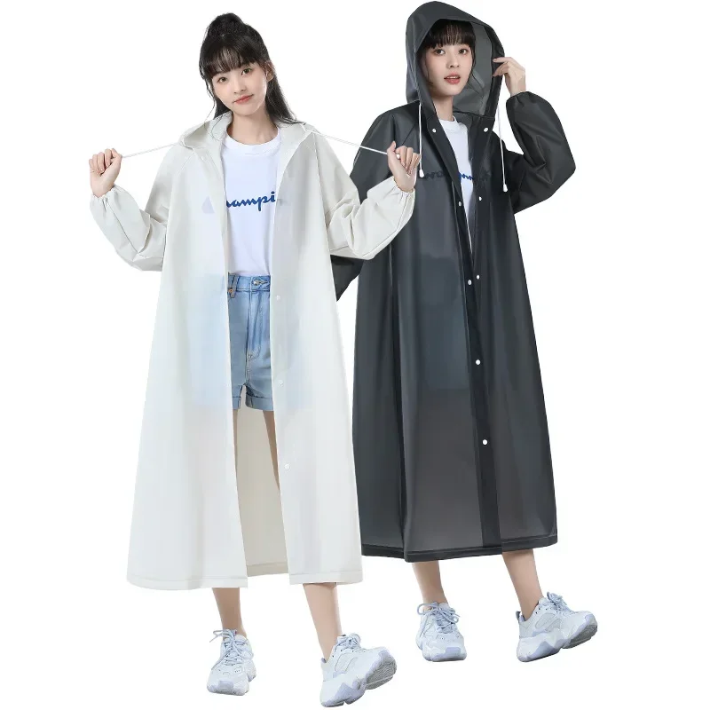 Impermeable Waterproof Rain Coat Adult Long Raincoats EVA Men Women Travel Hooded Beam Port Rain Poncho for Fishing Camping