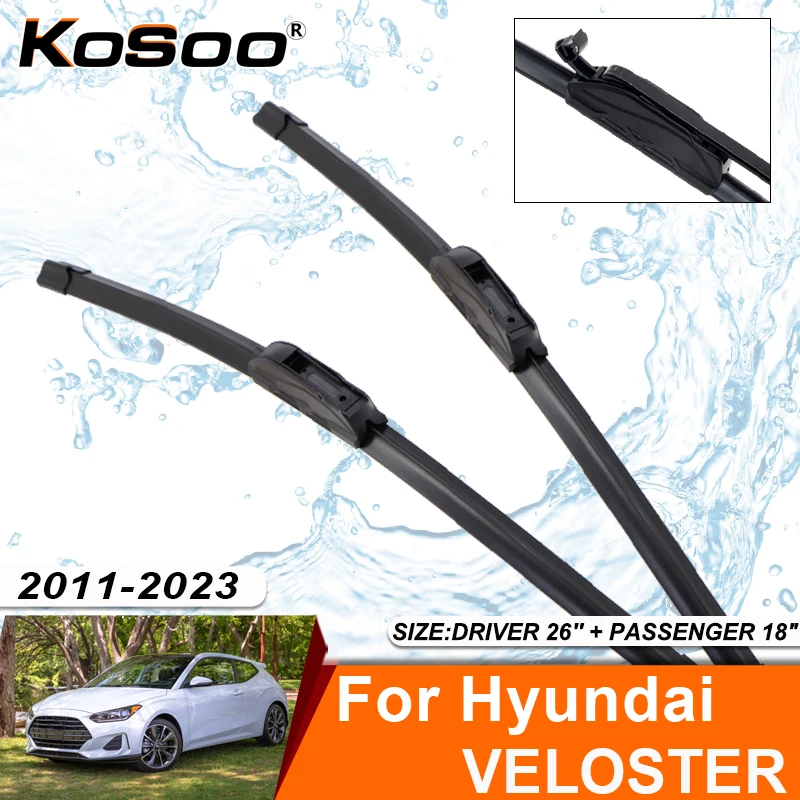 Car Wiper Blade For Hyundai VELOSTER MK1 FS JS 2011-2023 Windshield Rubber Refill Front Window Wiper Accessorie