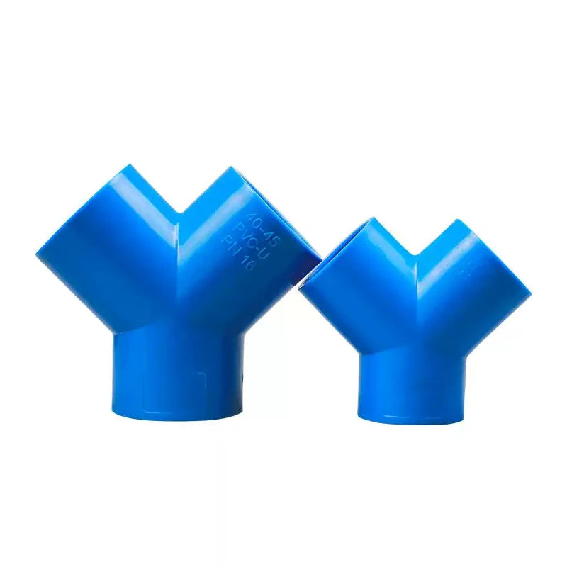 1-10pc 20-63mm Blue PVC Y 3-Way Connector Garden Irrigation Connector AquariumTee Joints Aquarium Shaped Water Pipe Connector