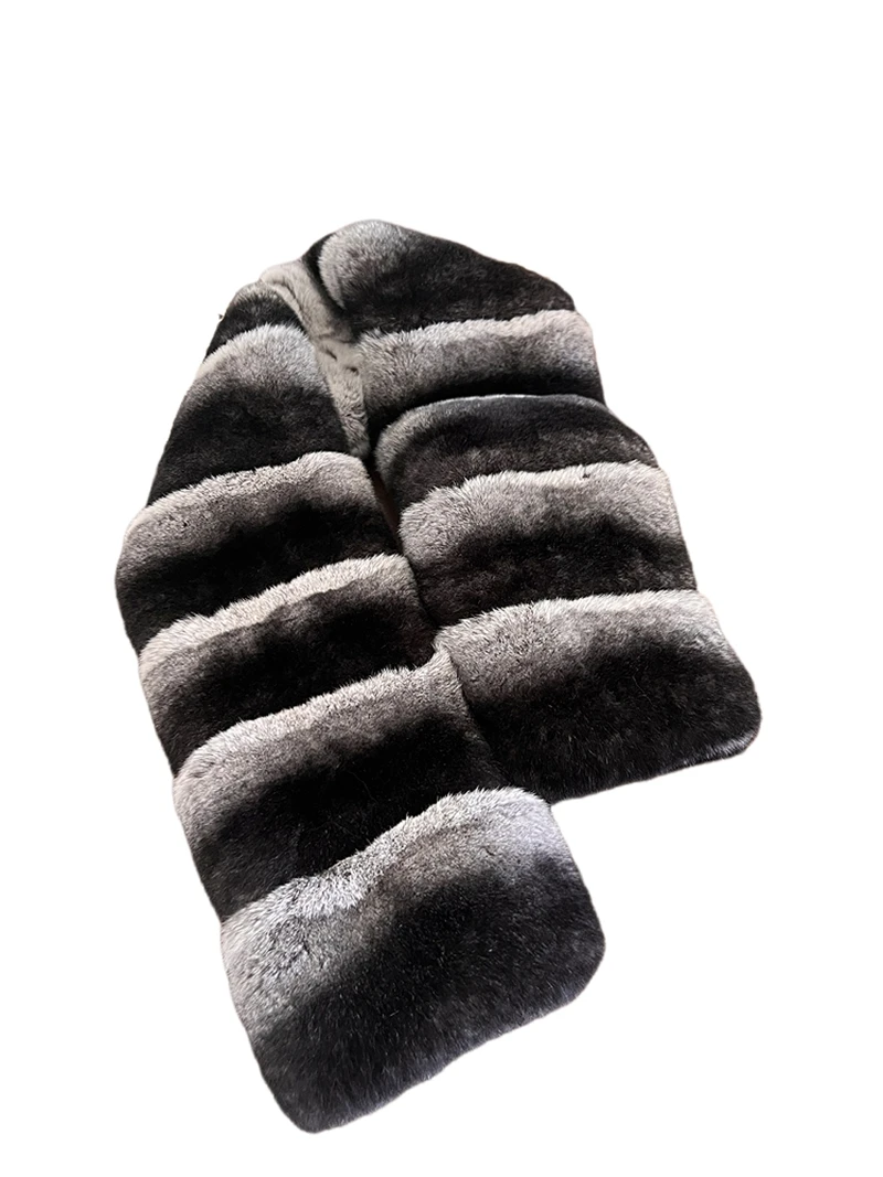 

Winter double-sided thickened rex rabbit fur imitation Totoro bluish-purple blue high-end rabbit fur scarf and neck for warmth a