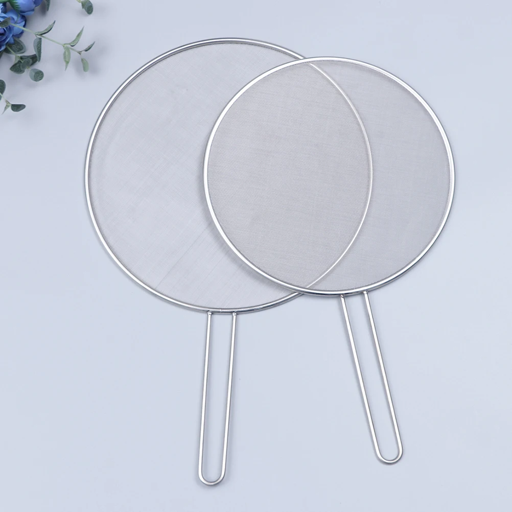 

2pcs Stainless Steel Splatter Screen 25Cm 33Cm Explosion Proof Grease Filter Mesh Lid For Frying Pan Oil Guard Kitchen Tool