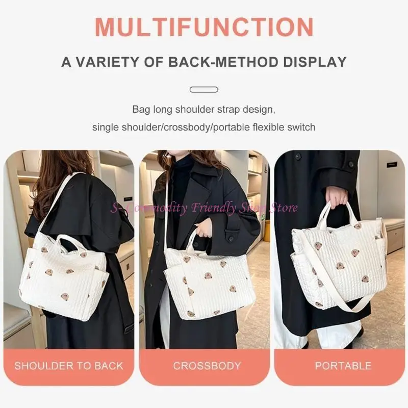 85AE Functional Diaper Bag Handbag for Busy Mom Lightweight and Wear Resistant Case