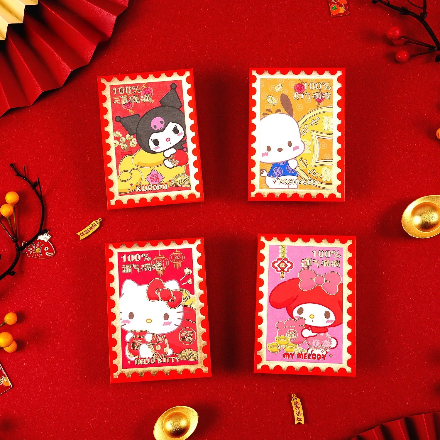 산리오스 키티 멜로디스 쿠로미스 만화 개성 있는 새해 빨간 봉투, 2025 년 새해 용수철 축제