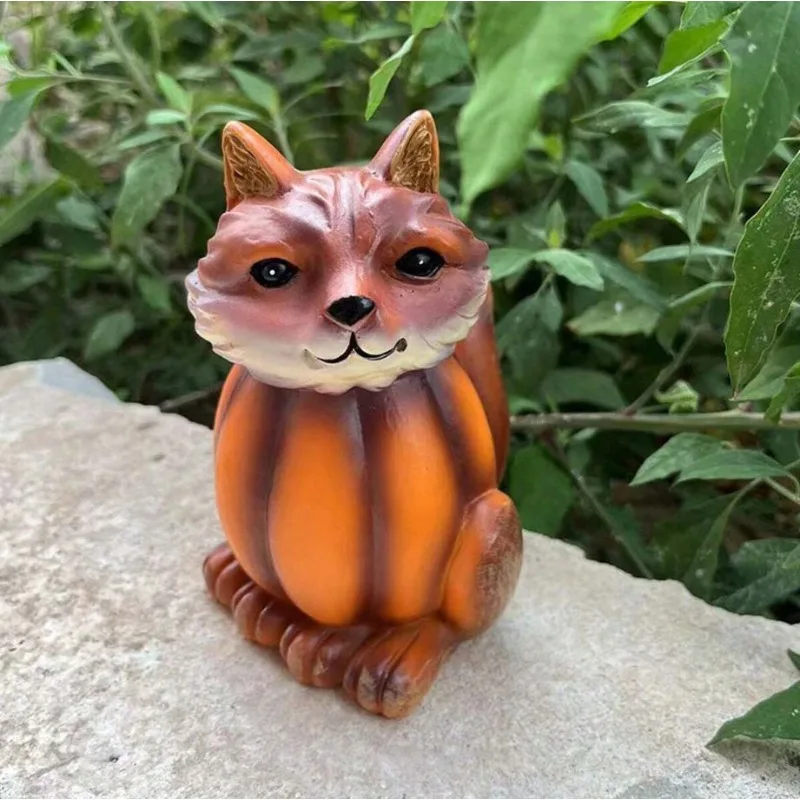 1pcs Animal Avatar Ornaments Pumpkin Owl Pumpkin Turtle Fox Resin Handicraft Statue Home Decoration