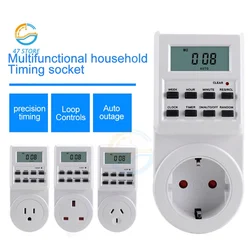 US AU UK EU wtyczka cyfrowa co tydzień programowalna elektryczna wtyczka sieciowa zegar gniazdka przełącznik czasowy 220V 110V AC