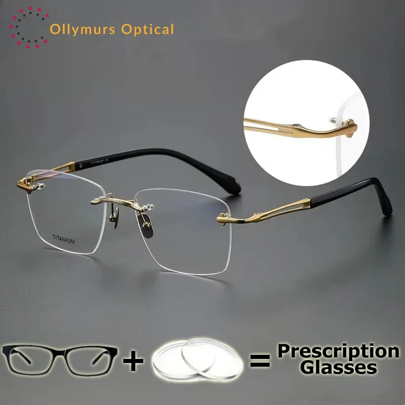 نظارات Brez بدون شفة للرجال نظارات طبية بتصميم عصري بدون إطار تقدمية فوتوكروميك مضادة للأشعة الزرقاء #5