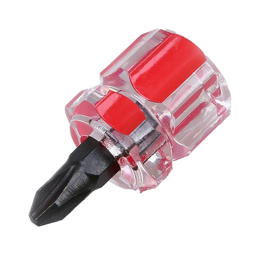 Удобная короткая отвертка размером 37 x 18 мм, цвет красный/зеленый, стальной материал, идеально подходит для крепежных крепежных и шлицевых винтов