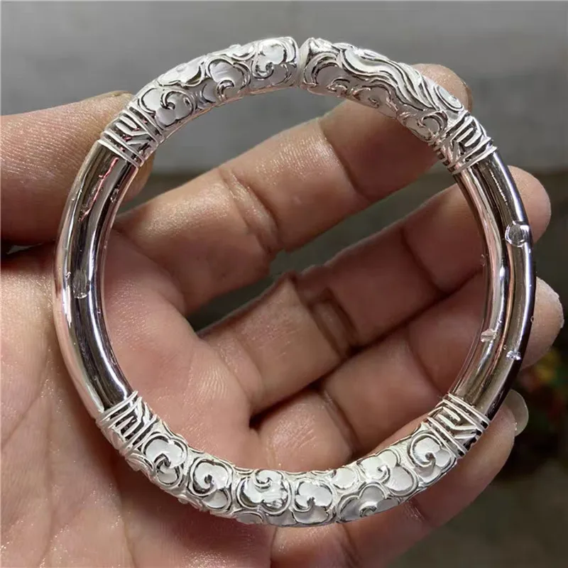 Yinxiangyun Ruyi Golden Hoop Rod Bracelet Solid Open Cuff Internet Celebrity Style Bracelet Party Holiday Gift