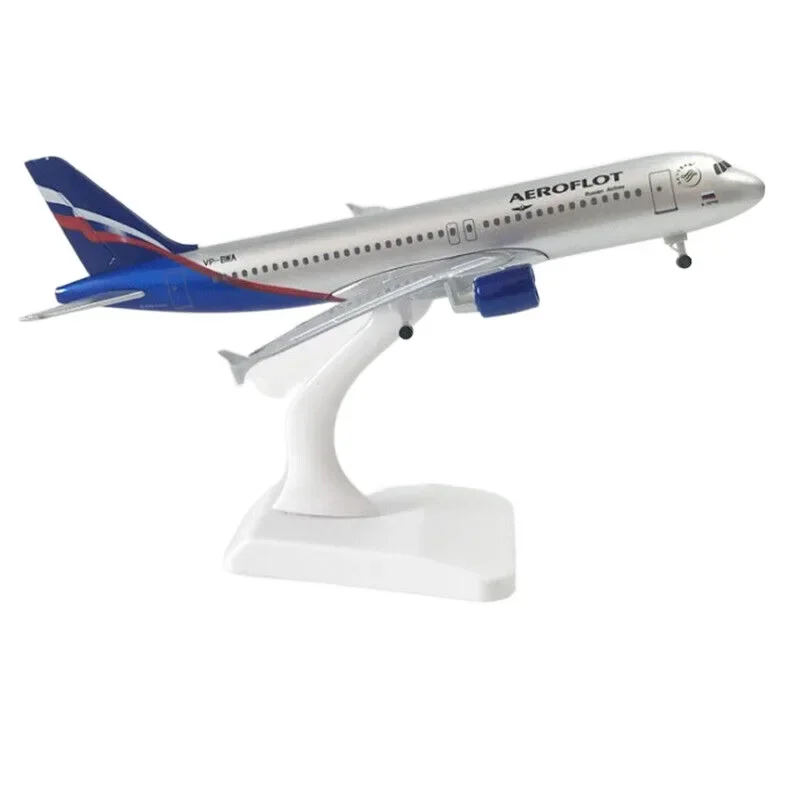 Diecast Toys Scale 1:200 20cm Aeroflot Airline A320 Airplane Model Alloy Material Gear Exclusive Gift For Aircraft Fans Decor