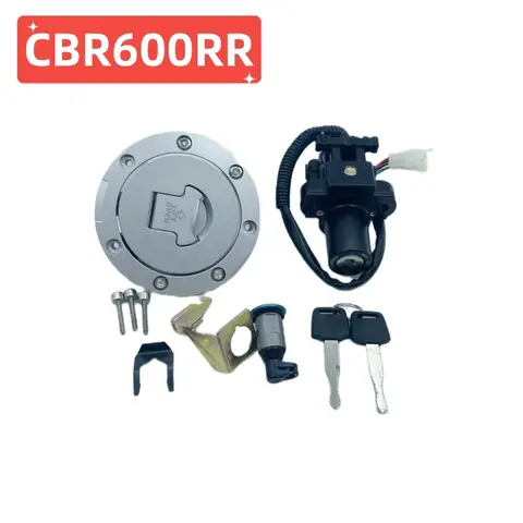 혼다 CBR600RR CBR100RR 04-07 VTR1000 CBR600 2001-2006 용 오토바이 잠금 점화 스위치 연료 가스 탱크 캡 커버 잠금 키 세트