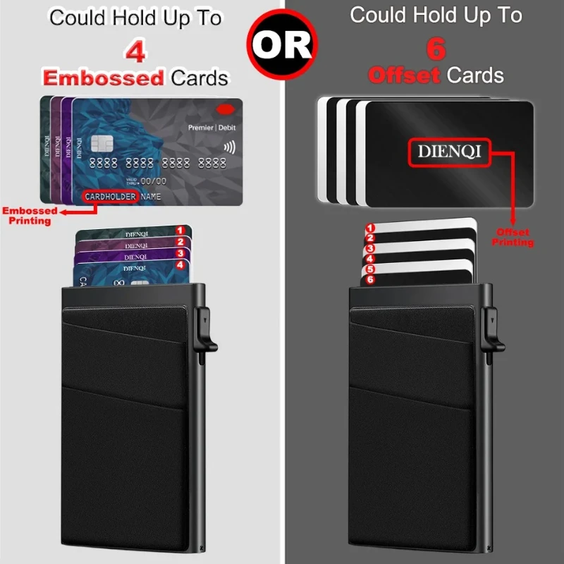 RFID Blocking Auto Pop-Up Credit Card Holder for Men Quick Eject Cards, Slim Anti-Scan Card Case, Portable Purse for Daily Use