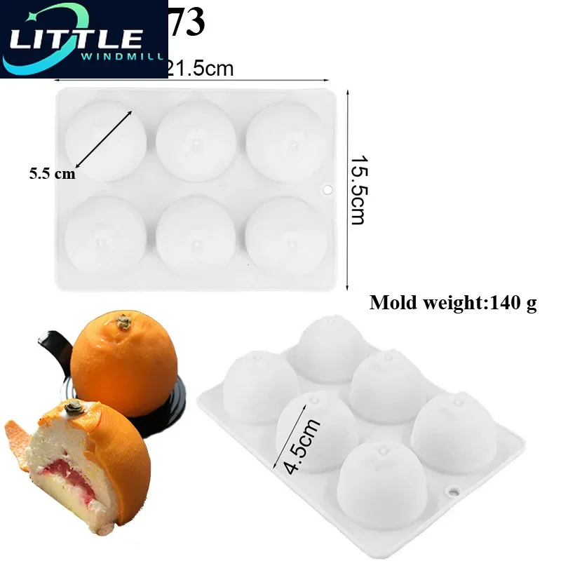 Orange  Silicone Cake Mold Dessert Mousse Baking Form Pan Diamond Heart Bubble Cloud Donuts Shaped Chocolate Moulds