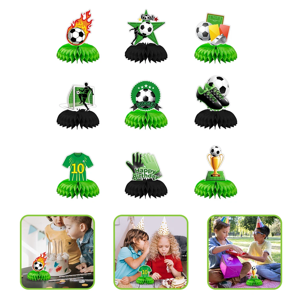 

Football Honeycomb 350g White Card Double sided Print Soccer Decor Birthday Paper Honeycomb Soccer Party Paper Balls