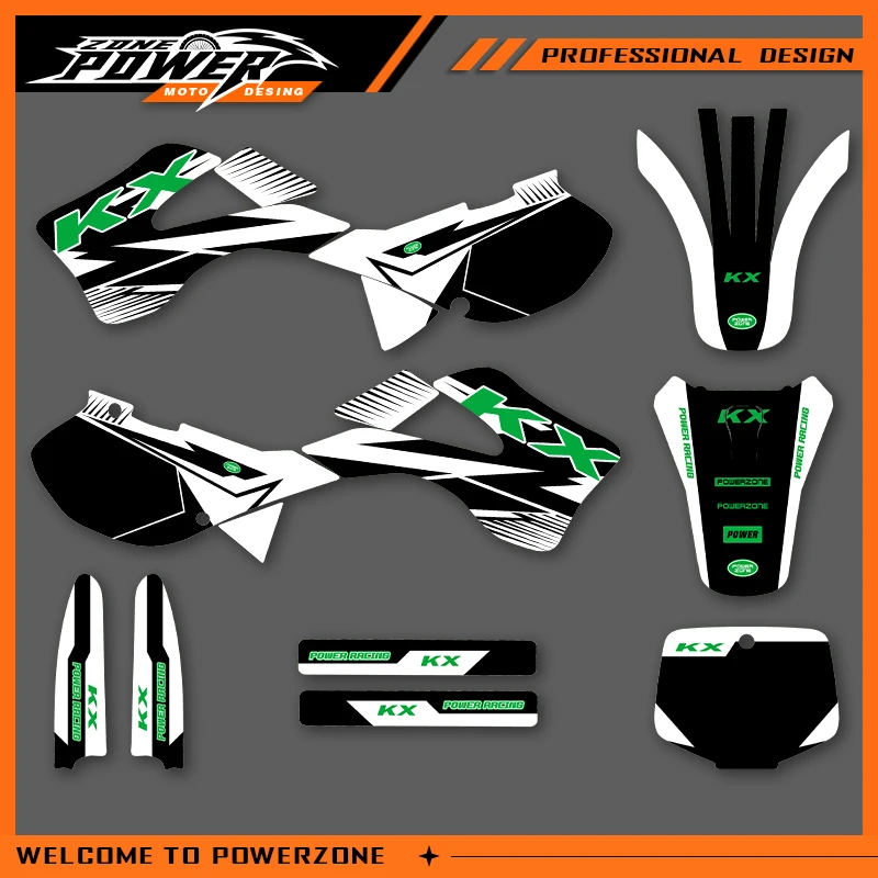 

Powerzone Graphics Decals Stickers Motorcycle For KAWASAKI 1999 2000 2001 2002 KX 125 200 250 cc Background Custom 05