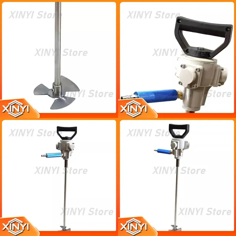 Pneumatic 5-Gallon Paint Mixer for Dye and Adhesive Mixing Portable Stainless Steel 6-8KG Pressure Feed Mixer