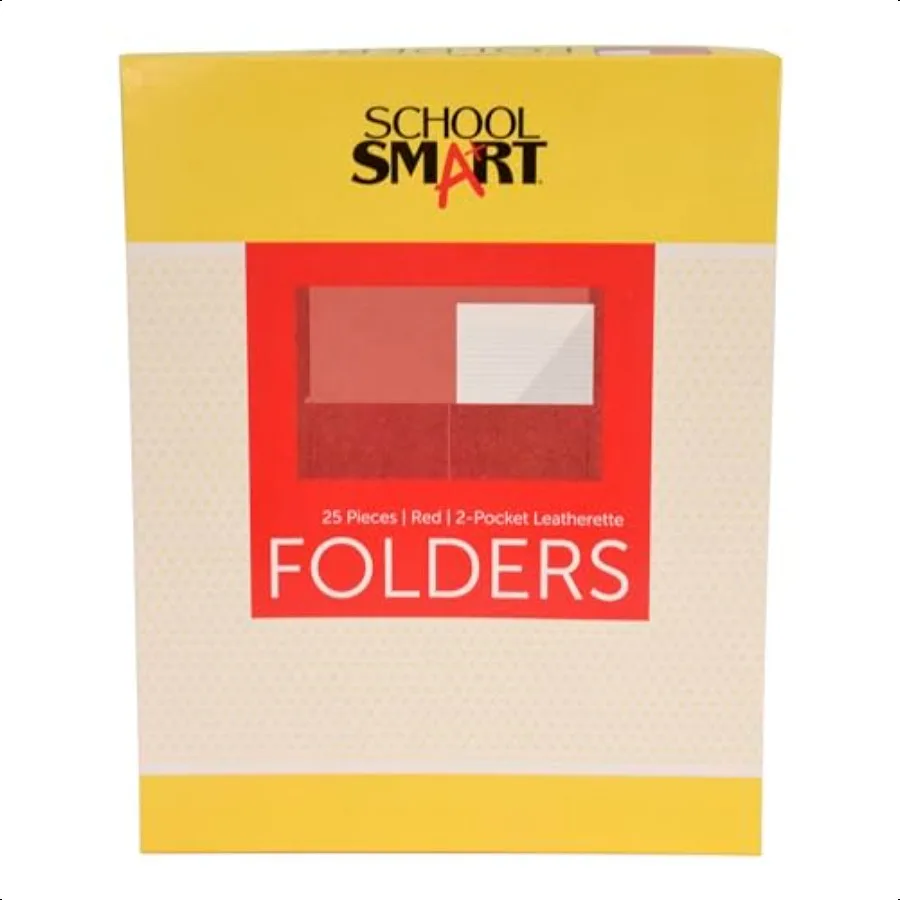 

ExtraLarge Folders with Pockets 9 x 12 Inches Red Pack of 25