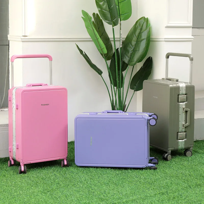 Draw-Bar Luggage Wide Boarding Bag Aluminum Frame Bag Trolley Case Large Capacity Luggage Case