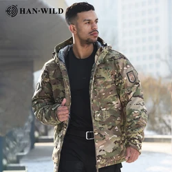 HAN WILD Heat Reflective Combat Jackets Hooded Man Thermal Jacket Combat Parka Warm Tactical Coats Hunting Clothing Winter