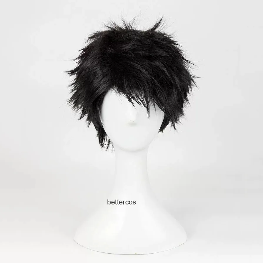 Haikyuu!! Hajime Iwaizumi Cosplay Perücke Sawamura Daichi Iwaizumi Haji Kurze schwarze gerade hitzebeständige Haare Anime Perücken + Perückenkappe