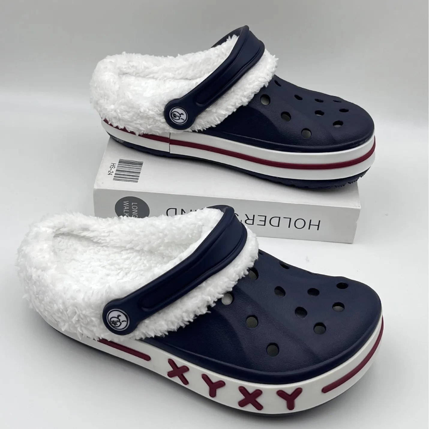 2026 New Winter Fleece-Lined New Large Beya Clog Shoes for Men, Outdoor Non-Slip Soft Sole Closed-Toe Slippers for Women view 2