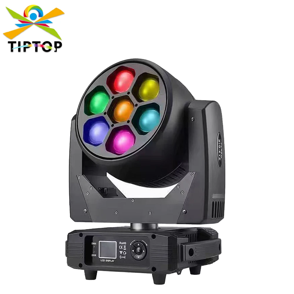 

Freeshipping 7x40W Bee Eyes Zoom Led Moving Head Light RGBW 4 Color DMX512 Control Leds Individual Control Wash Beam 2IN1