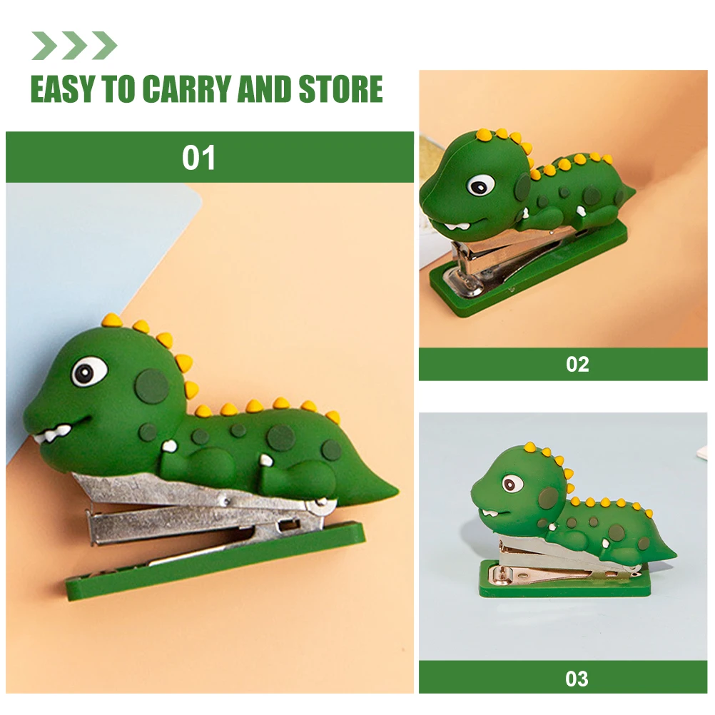 

Mini Stapler Cute Cartoon Office Supplies Reusable Desk Animal Shaped Silicone Paper Staples Desk Decorations