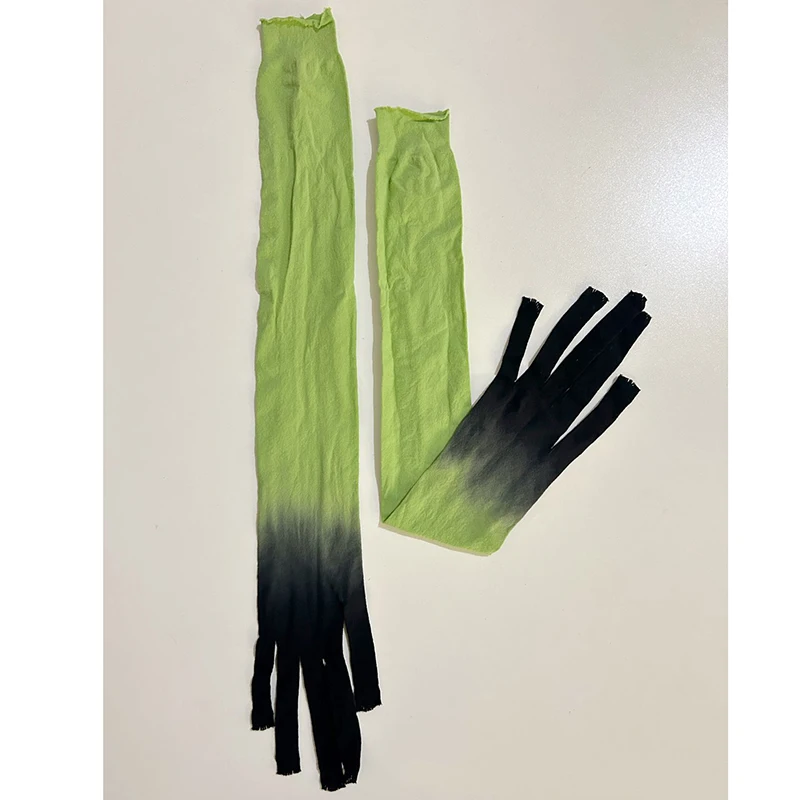 Damen-Strumpfhandschuhe aus Tüll mit Farbverlauf, extra lang, eng anliegend, hohe Elastizität, atmungsaktiv, für Cosplay, KPOP, Bühnenauftritte, sexy – Detail 3