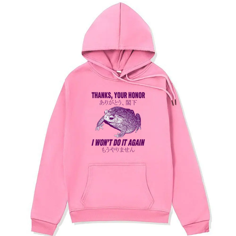 Funny I Won't Do Lt Again Frog Classic Hoodies Men's Women's Fall and Winter Fleece High Quality Sweatshirts Fashion Pullover