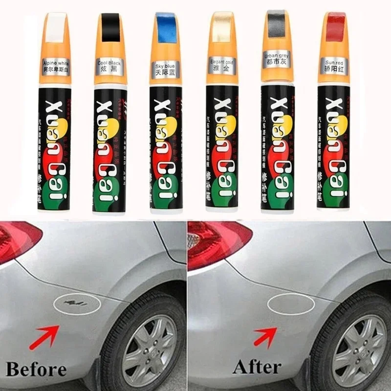 6 Color Special Scratch Repair Pen for Car Paint Remover Paint Care Car Black and White Body Scraping Paint Spot Universal