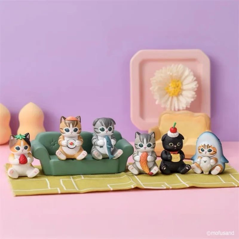 

Mofusand 10th Generation Cos Marine Creature Love Hug Hug Series Cute Cat Squid Penguin Shark Cat Healing Ornament Model Gifts