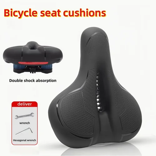 Cojín de asiento de bicicleta transpirable, asiento de bicicleta de carretera que absorbe los golpes, equipo de conducción seguro, adecuado tanto para hombres como para mujeres