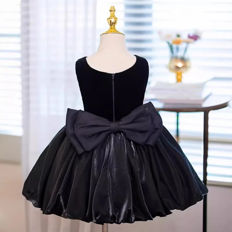 

Girls' Hepburn Style Dress Princess Dress Children's Light Luxury Niche High-end Birthday Host Piano Performance Costume