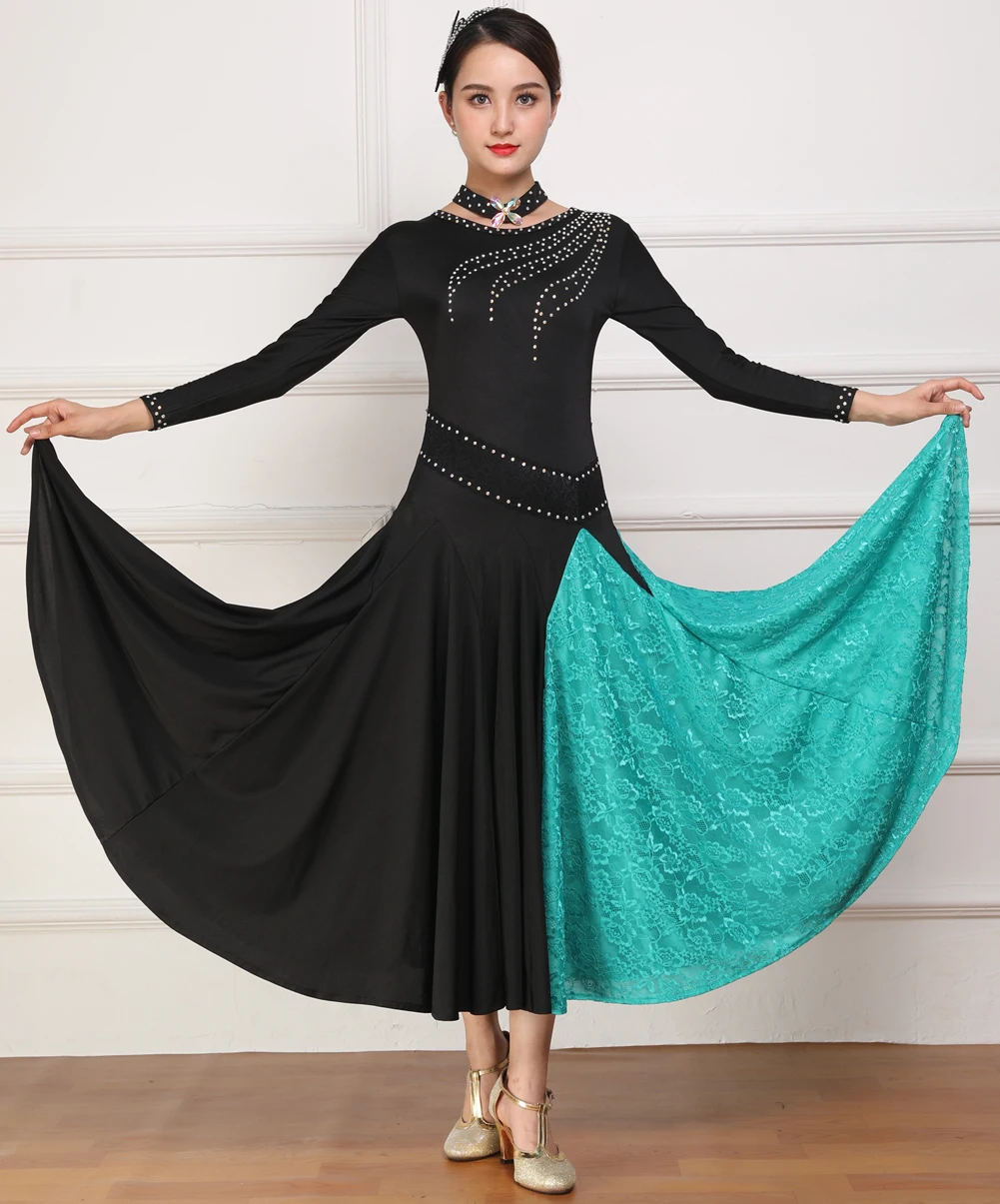 Abiti da ballo da sala per le donne Costume da spettacolo teatrale di alta qualità pratica indossare abiti da Flamenco floreali abbigliamento da ballo esotico