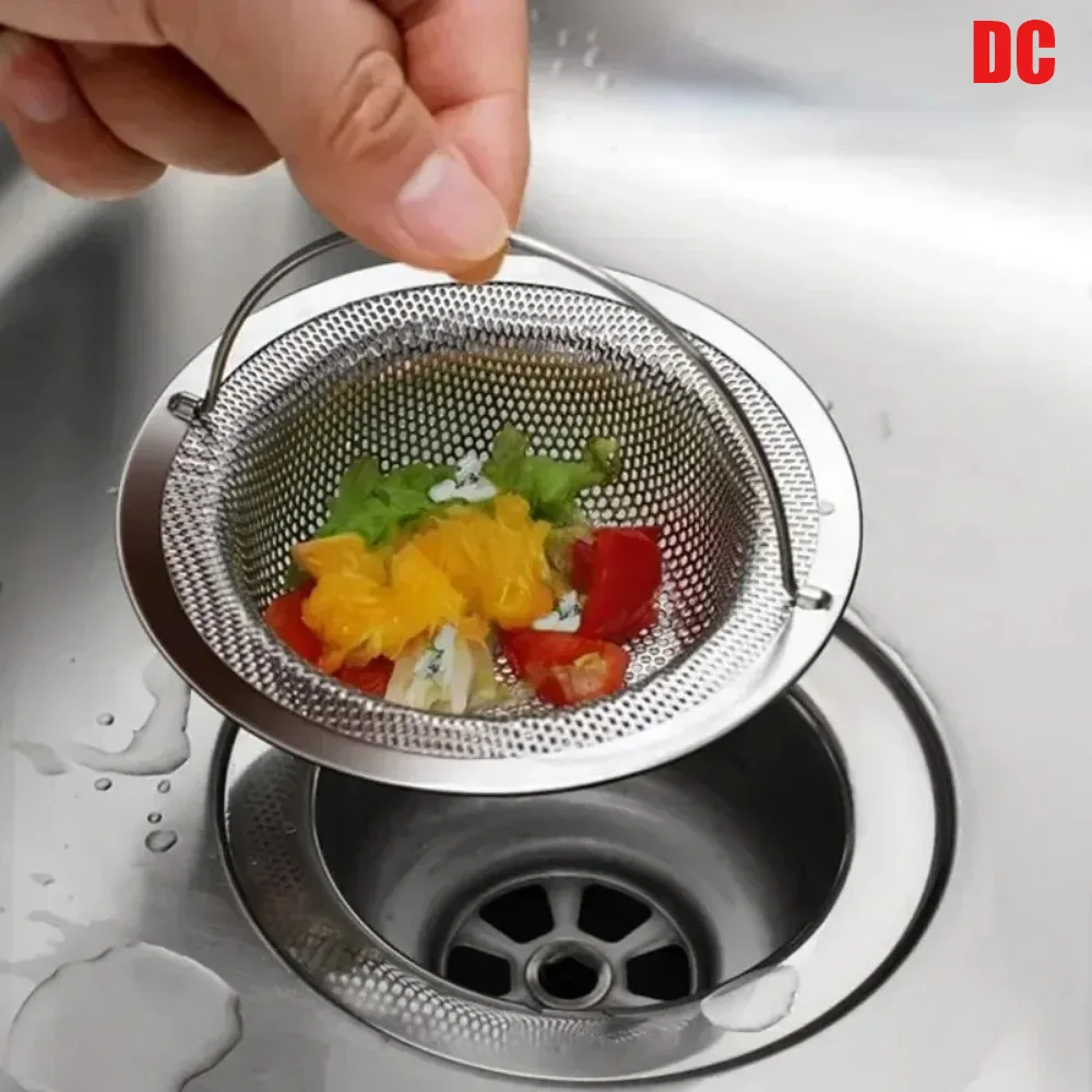 

Stainless Steel Sink Drain Filter Kitchen Food Residue Collector Hair Catcher Bathroom Accessory