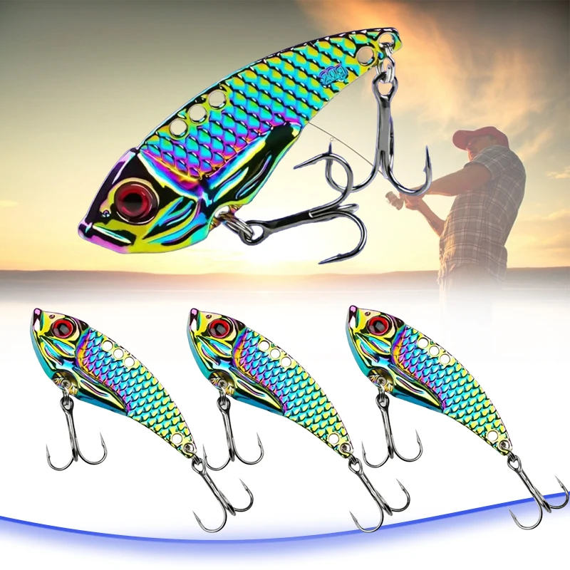 Metal VIB 3/7/10/15/20G Fishing Lure Vibration Spoon Colorful Hard Baits Crankbait Wobbler Swimbait Cicada VIB Fishing Tackle