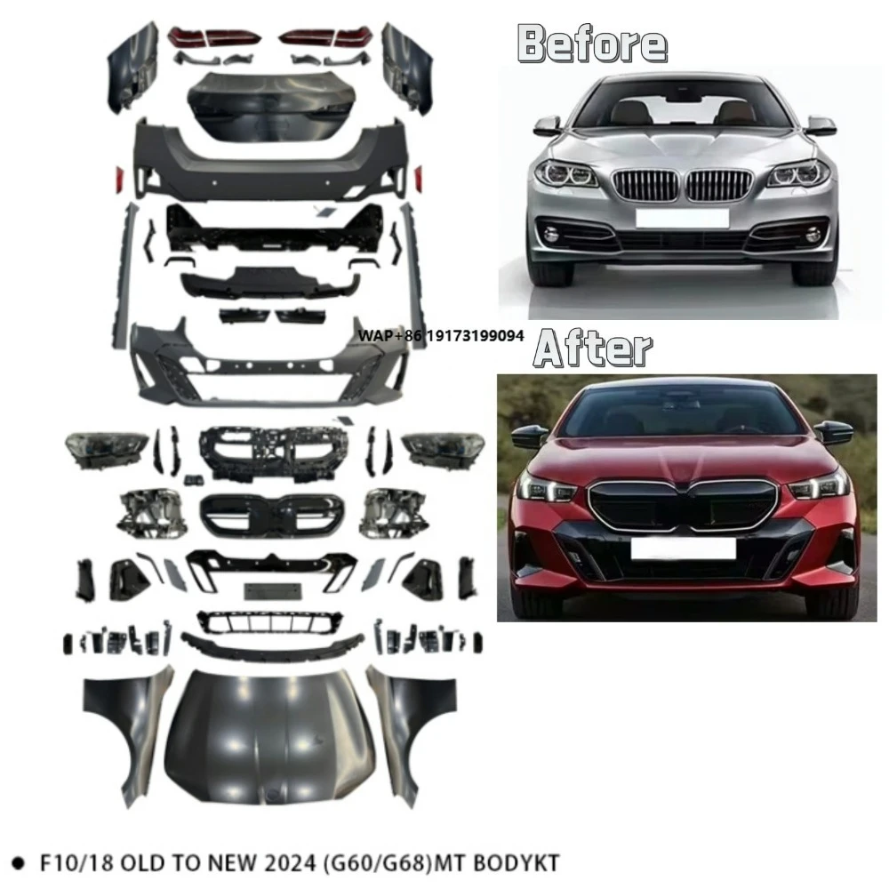 Bodykit F10 F18 2011-2017 Modified LED Headlight Taillight Bumper Fender Upgrade to New 2024 G60 G68 M-TECH BODY KITS