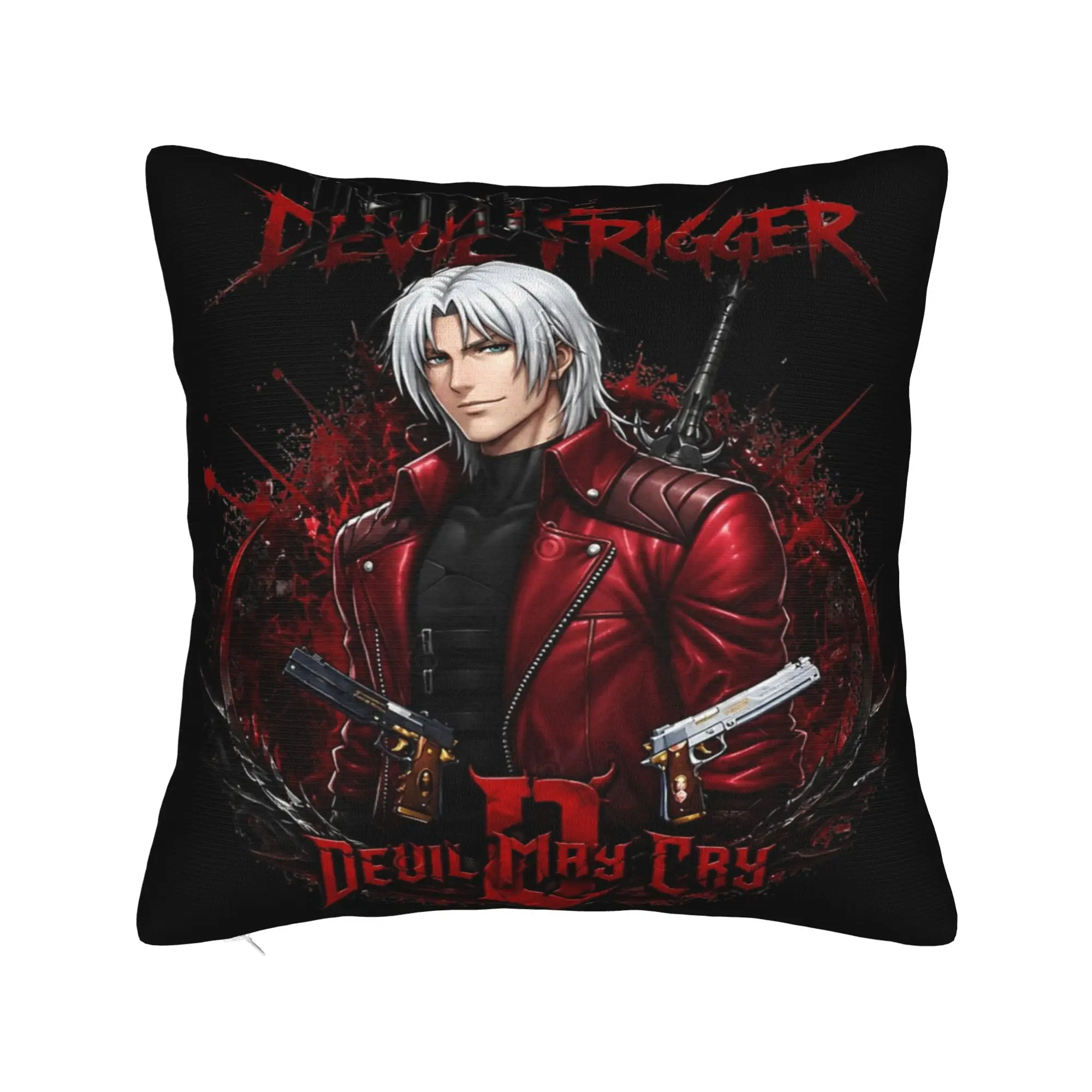 Decorative Pillow Cover Devils May-Cry 3 Merchandise Chair  Throw Pillow Case Cover Zipper Multiple Sizes