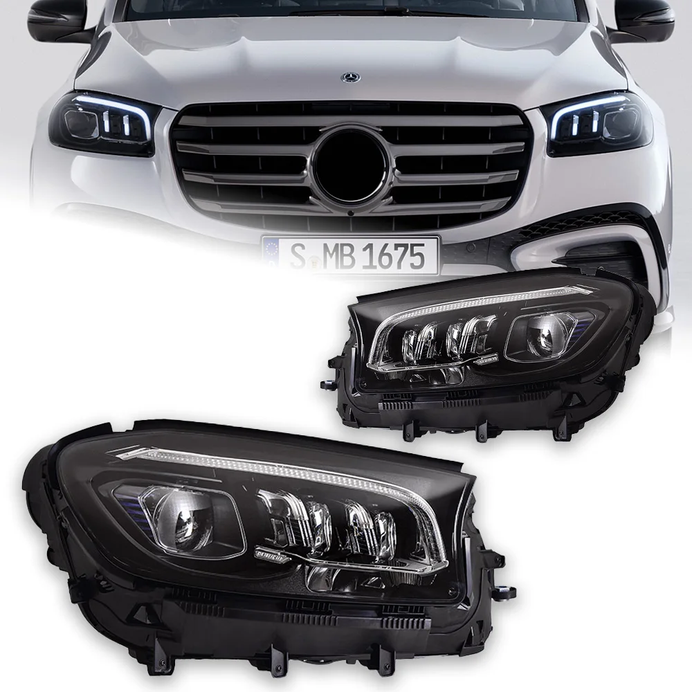 AKD Car Styling for Benz GLS X167 Class headlights 2020-2024 LED Headlight Dynamic Signal Animation DRL matrix Auto Accessories