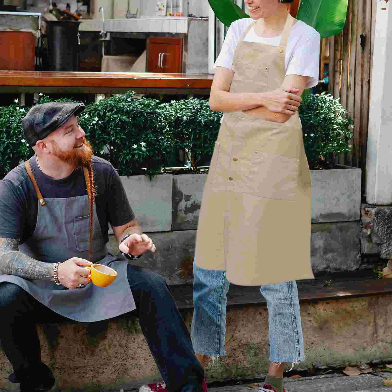 Tablier de poterie en argile céramique façonnant la peinture artistique toile Smock pour femmes hommes artistes jardin barbecue griller cuisine