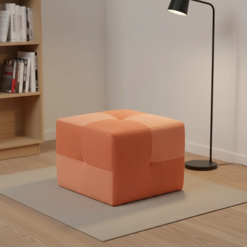 Modern Square Ottoman Pouf Stool Foot Stool Soft Fabric Durable Home Hotel Bedroom Dining Living Room Entry Decoration