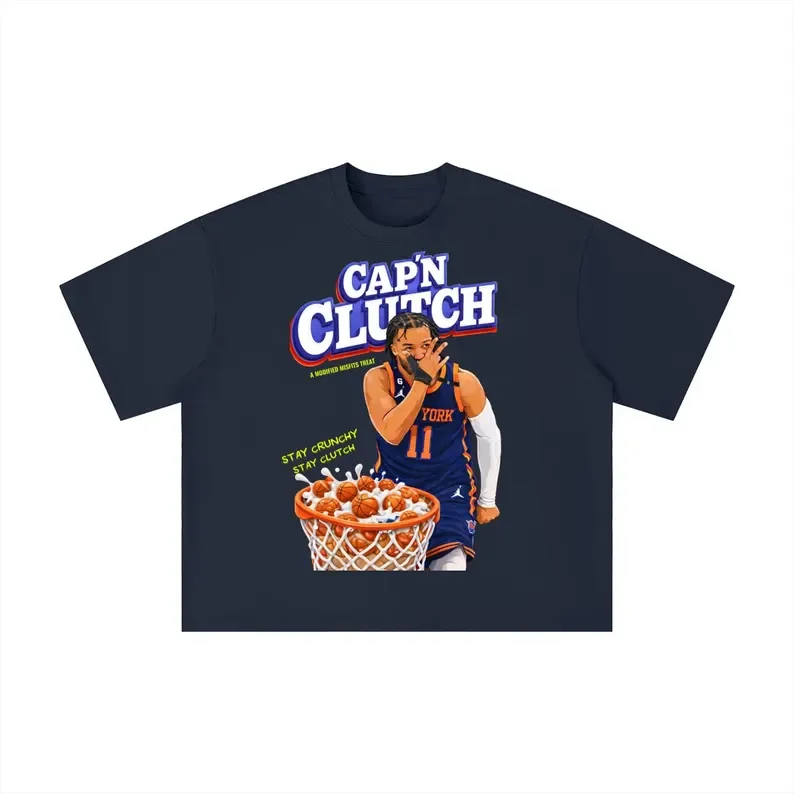 CAPN CLUTCH Knicks T-Shirt Men and Women 100% Cotton 2026 summer Retro NYC Graphic Clothing Fashion Round Neck Y2K Loose Tops