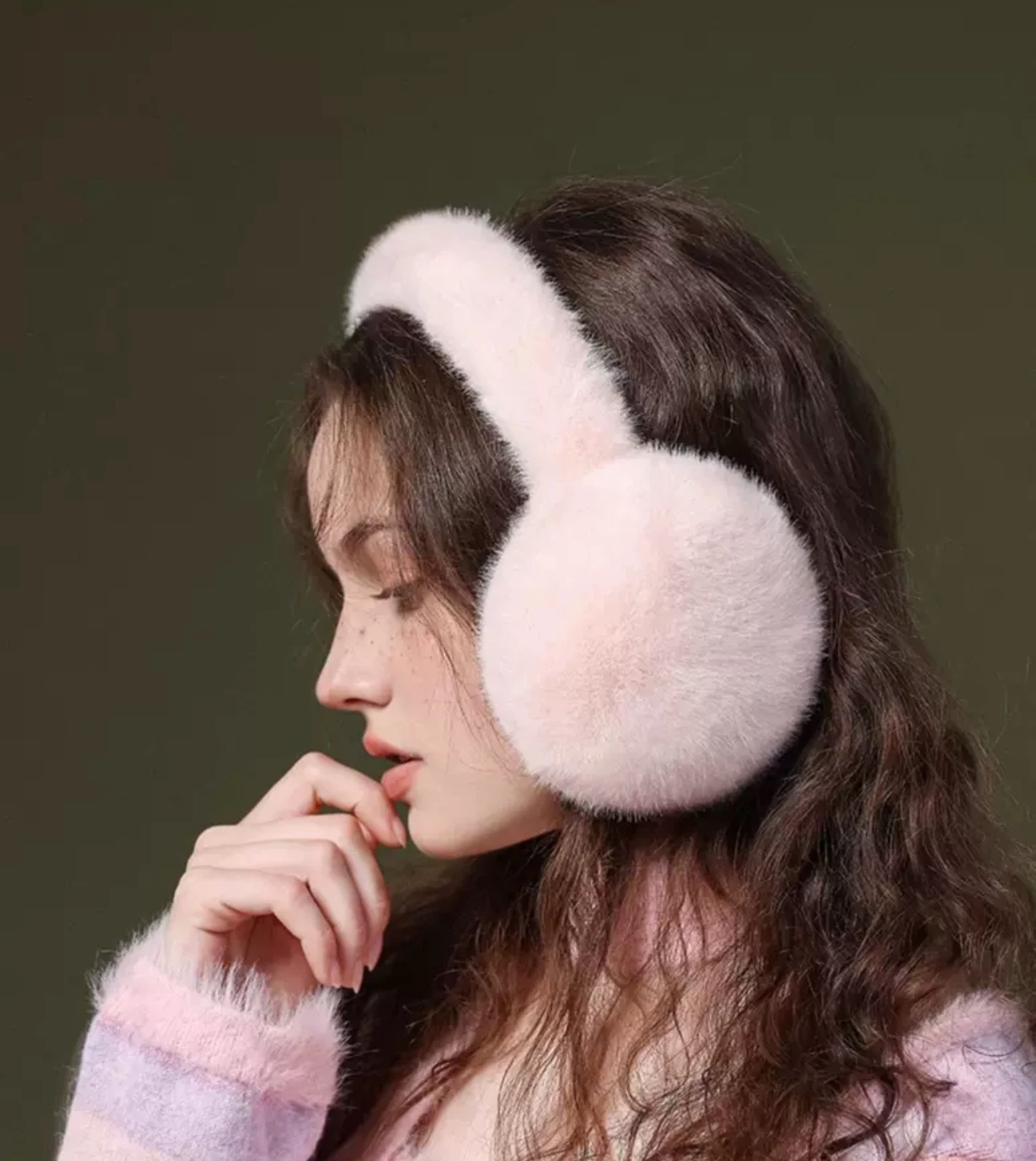 ที่ปิดหูสําหรับผู้หญิงฤดูหนาวหญิง Faux FUR Fuzzy Earmuffs พับหูอุ่นขนแกะซับหูครอบคลุม