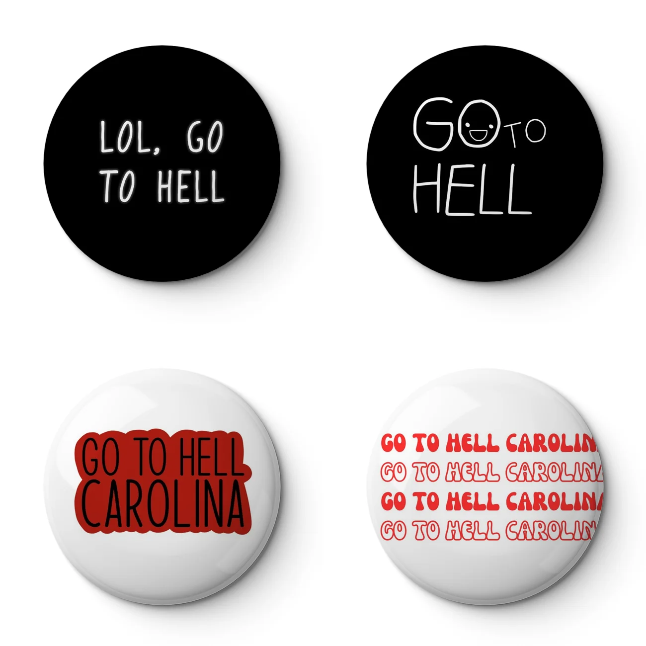 Go To Hell Carolina Soft Button Pin Customizable Metal Decor Women Jewelry Gift Cute Funny Hat Lover Lapel Pin