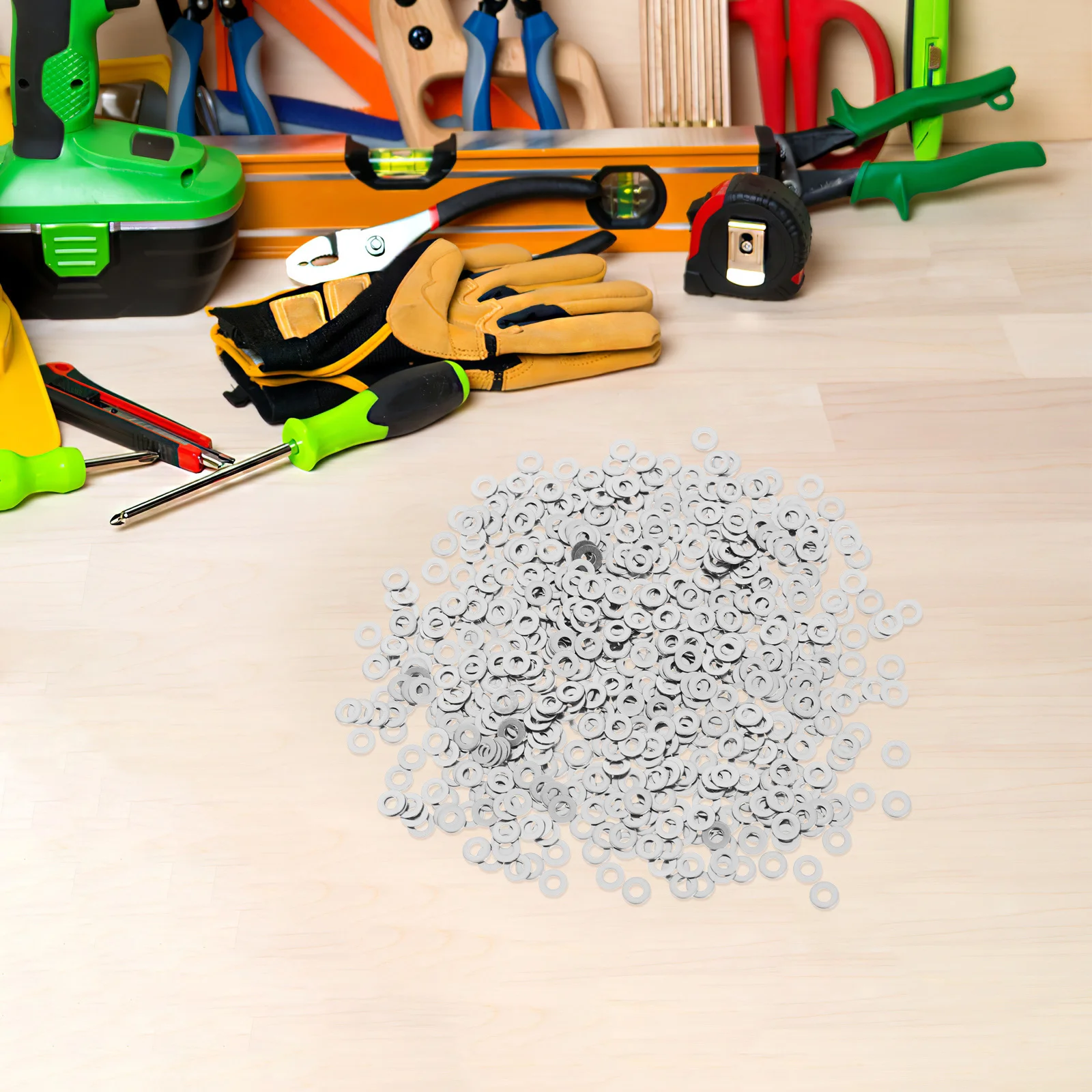 

500pcs Stainless Steel Flat Washers 304 Metal Hardware For Automotive Repair Bolts Screws Fasteners Assortment Kit