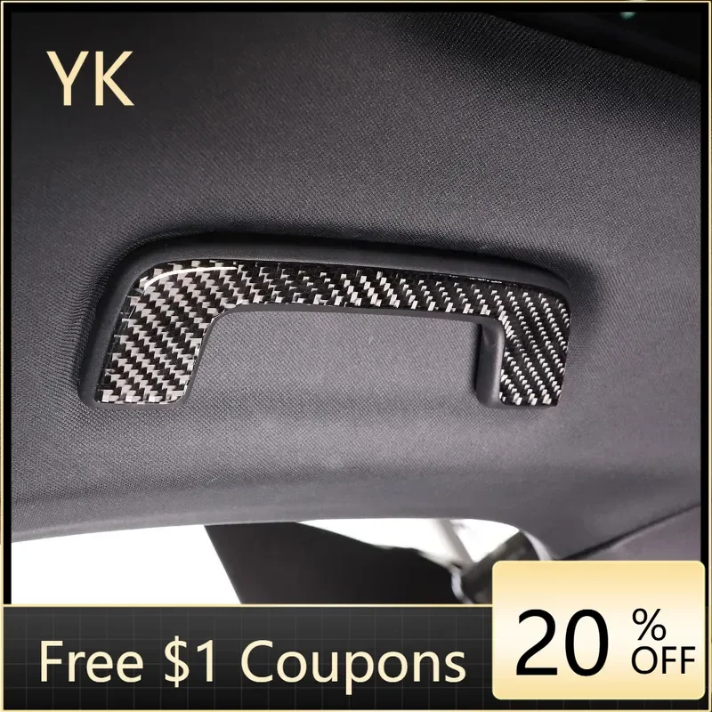 

Suetlcoity For Porsche Taycan 2019-2025 Soft Carbon Fiber Car Roof Grab Handle Decorate Sticker Interior Car Accessories