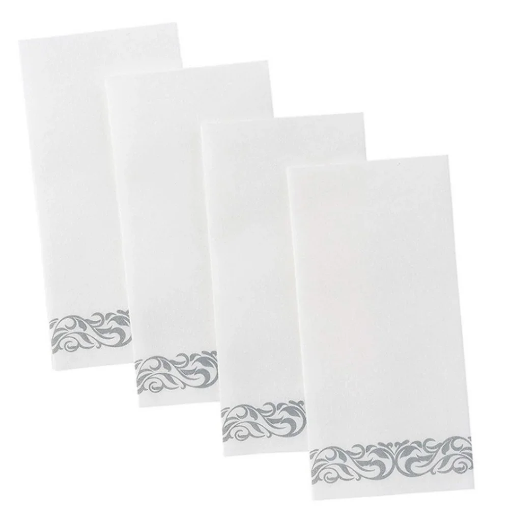 10 Pcs Disposable Guest Towels Soft and Absorbent Linen-Feel Paper Hand Towels Durable Decorative Bathroom Hand for Kitchen